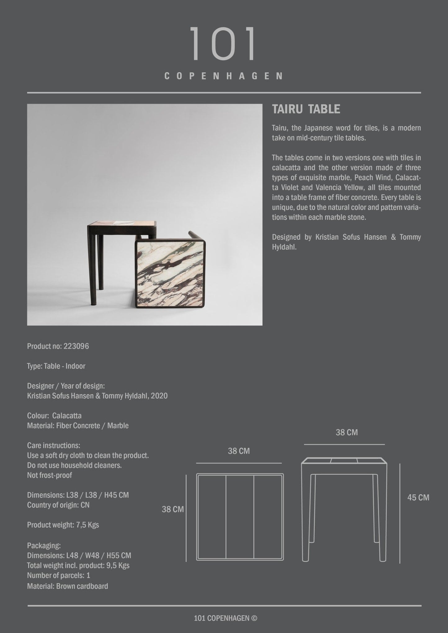 Tairu Table - Calacatta*